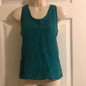 teal silk tank top size S